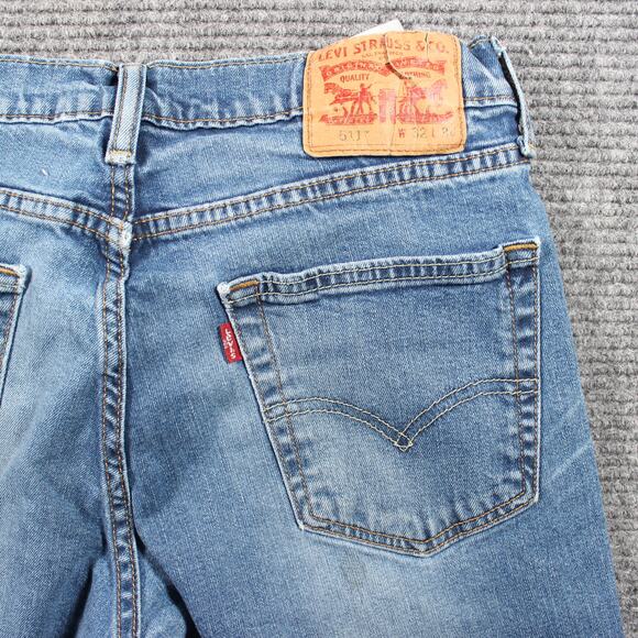 Levi’s Jeans Mens 32x32 Blue 511 Slim Stretch Medium Wash Hemmed - Picture 7 of 10